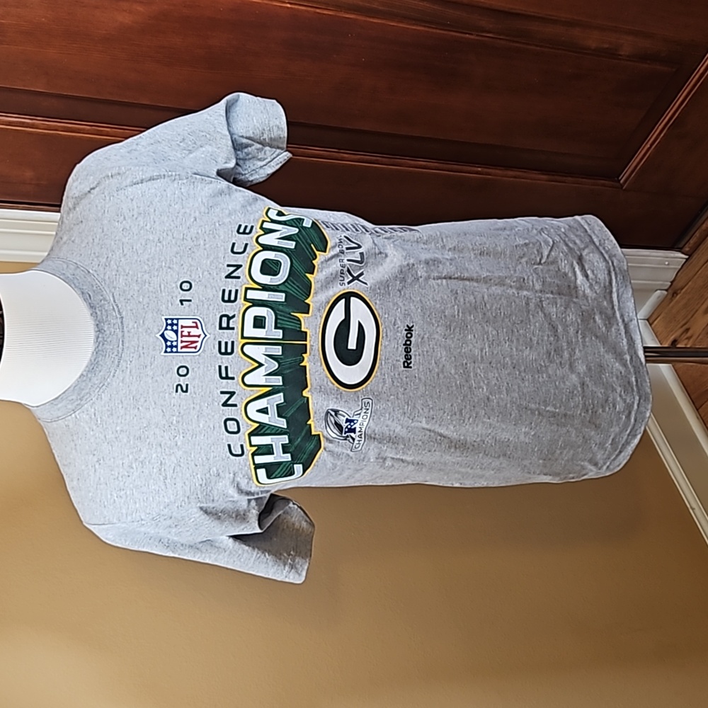 Reebok Greenbay Packers 2010 Champions Shirt top t-shirt NFL FOOTBALL M Vintage